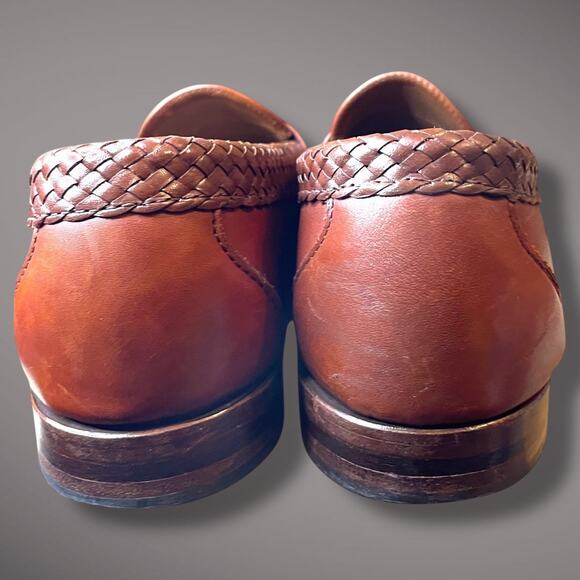 Men's 11 ALLEN EDMONDS Maxfield Handsewn Dark Chili Calfskin Tassel Loafers EUC - Picture 6 of 14